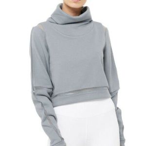 Alo Yoga Advance Long Sleeve Sweater (grey/blue, size M)